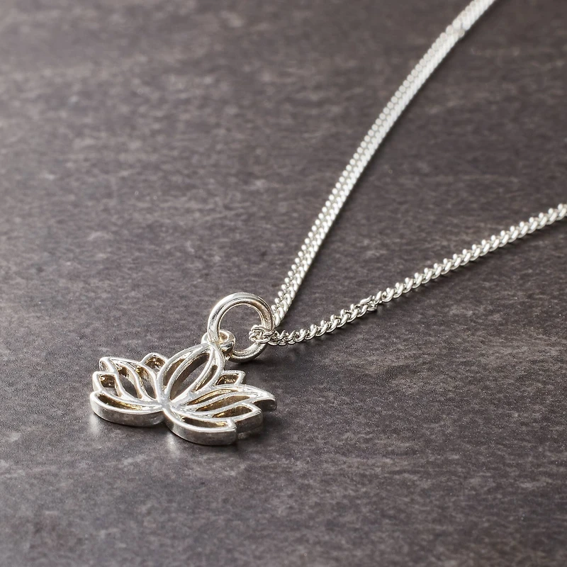 Charmalong™ Silver Plated Lotus Charm by Bead Landing™