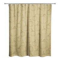 Mustard Yellow Pumpkin Shower Curtain