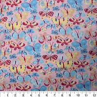 Feldman Pink Butterflies Cotton Flannel