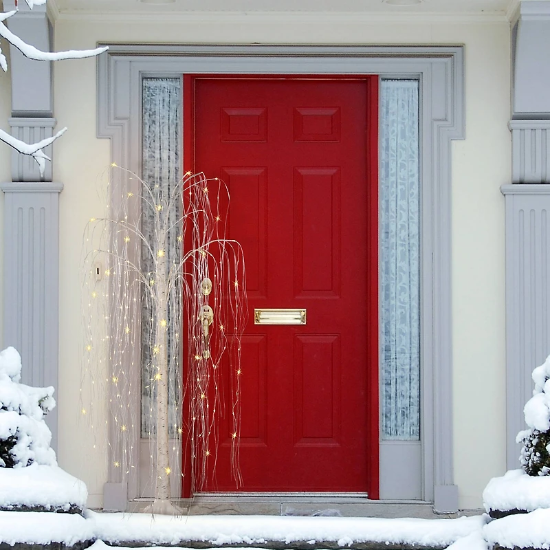 5ft. Pre-Lit Willow Artificial Christmas Tree, Warm White LED Lights