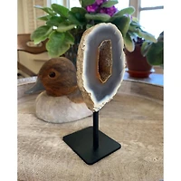 Natural Agate Geode on metal Stand