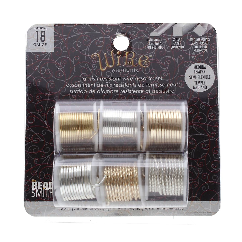 The Beadsmith® Wire Elements™ Gauge Tarnish Resistant Medium Temper Assorted Shapes Wire