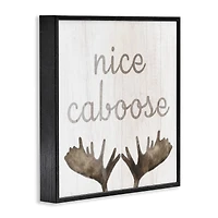 Stupell Industries Nice Caboose Bathroom Moose Antlers Framed Giclee Art