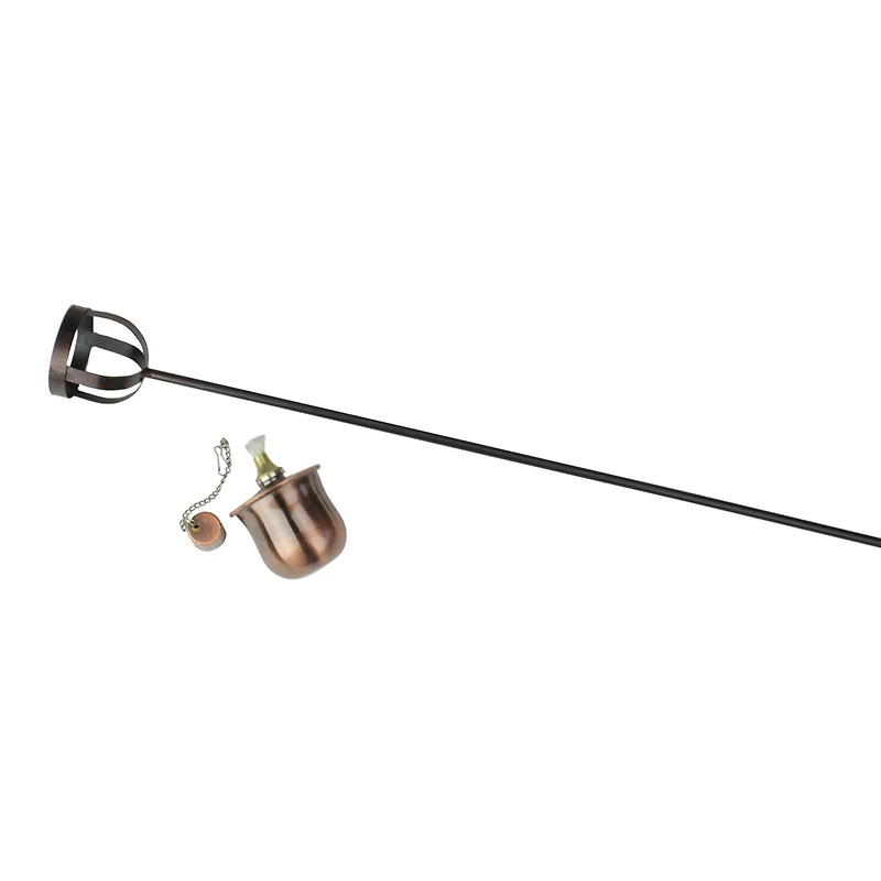 30" Brushed Copper Mini Oil Lamp Patio Torch