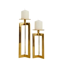 CosmoLiving by Cosmopolitan Gold Contemporary Candle Holder Set