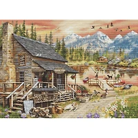 Luca-S Log Cabin General Store Counted Cross-Stitch Kit