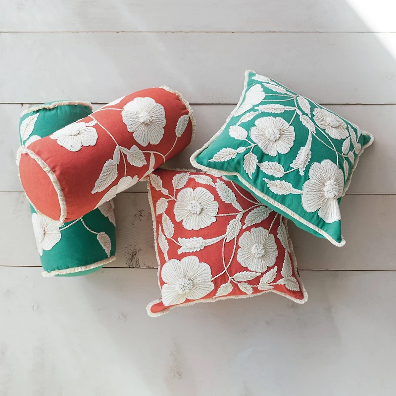 Hello Honey® Enchanted Garden Embroidered Bolster Pillow Set