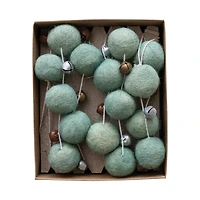 Hello Honey® 6ft. Mint Handmade Wool Felt Ball & Jingle Bells Garland