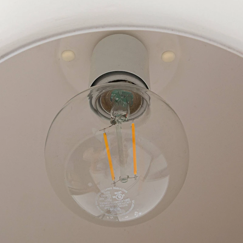 Hello Honey® Sienna Matte White Boho Ceramic Ceiling Light with White Fabric Cord