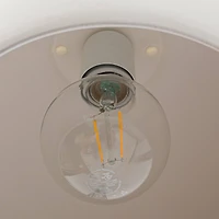 Hello Honey® Sienna Matte White Boho Ceramic Ceiling Light with White Fabric Cord