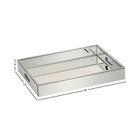 Silver Wood Glam Decorative Tray