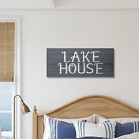 Stupell Industries Blue Lake House Sign Canvas Wall Art