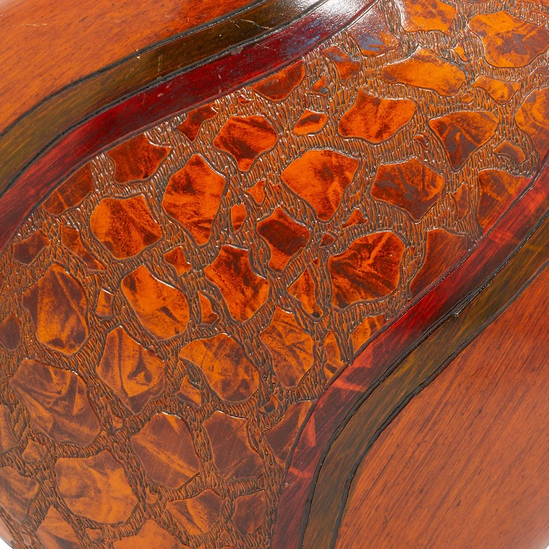 15" Brown Polystone Eclectic Vase