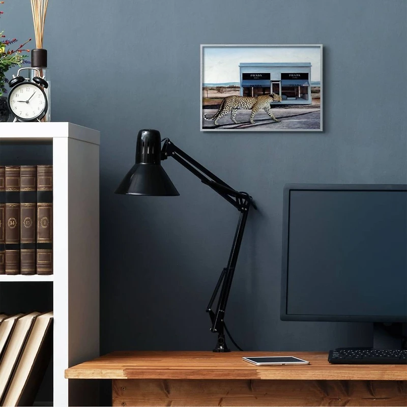 Stupell Industries Fashion Store Cheetah Gray Framed Wall Art