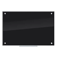 U Brands Black 36" x 24" Frameless Glass Non-Magnetic Dry Erase Board