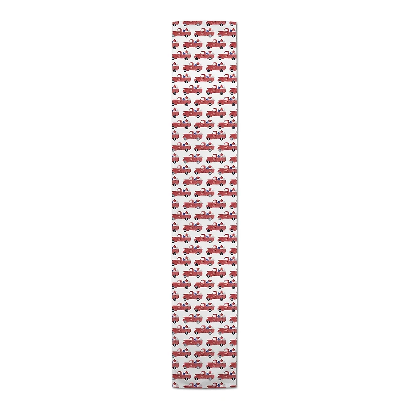 90" Patriotic Truck Pattern Cotton Twill Runner