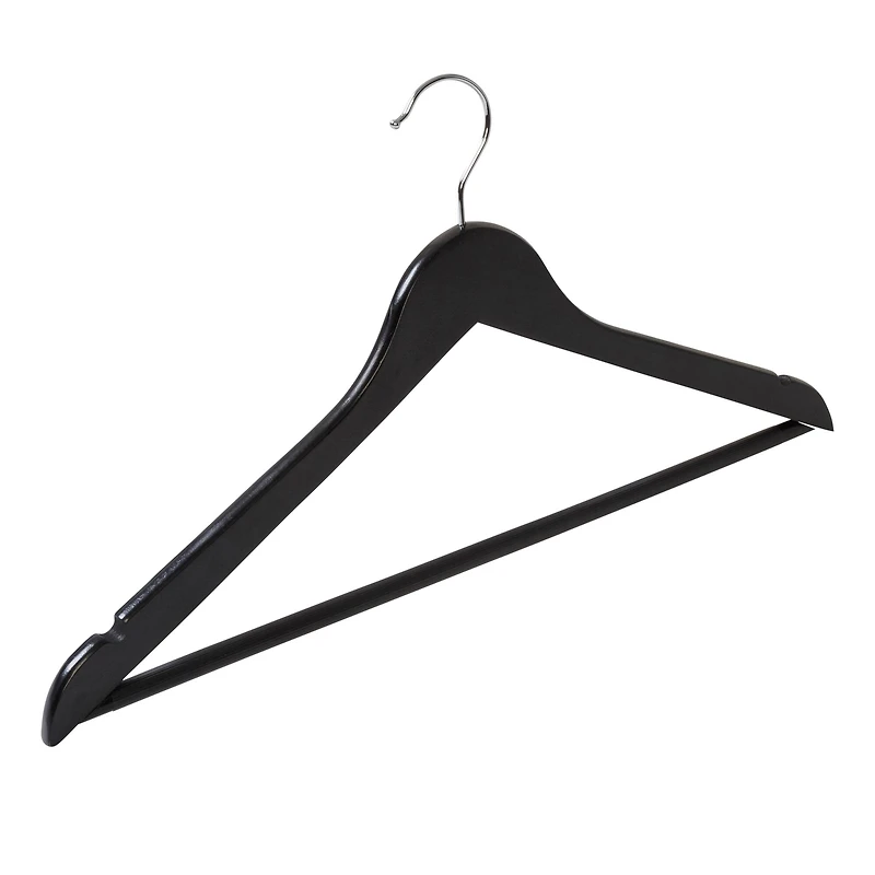 Honey Can Do Black Non-Slip Swivel Hook Wood Hangers, 24ct.