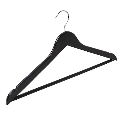 Honey Can Do Black Non-Slip Swivel Hook Wood Hangers, 24ct.