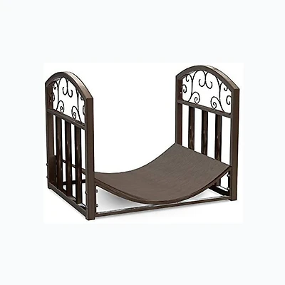 Hastings Home Brown Scroll Firewood Storage Rack