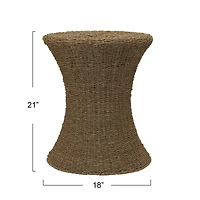 Household Essentials 21" Woven Seagrass Hourglass End Table