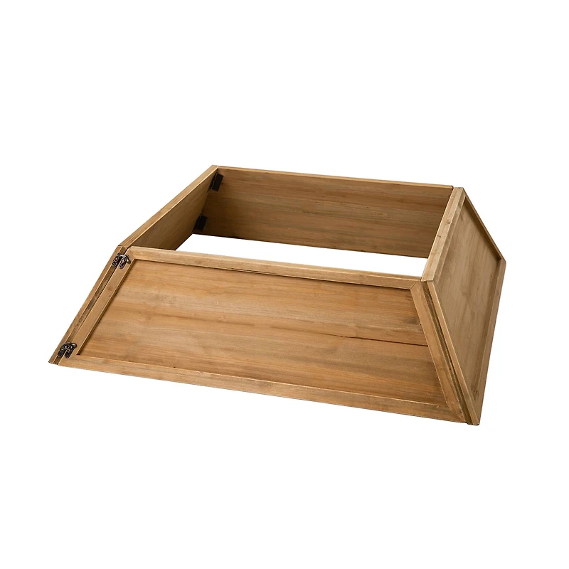 Glitzhome® 40" Natural Wooden Trapezoid Farm Fresh Christmas Tree Collar