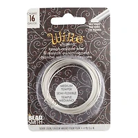 The Beadsmith® Wire Elements™ 16 Gauge Tarnish Resistant Medium Temper Silver Half Round Wire, 4yd.