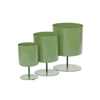 The Novogratz Green Modern Metal Planter Set