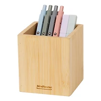 Mind Reader Pen Cup, Accessory Holder, Desktop Organization, Office, Bamboo, Brown