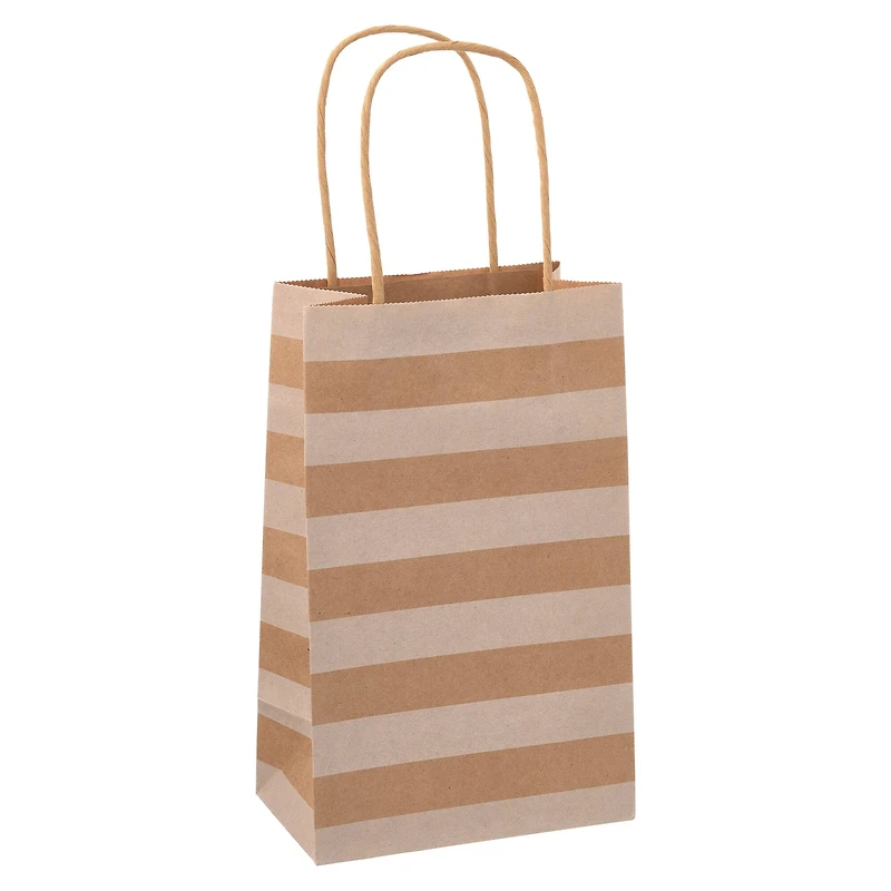 6 Packs: 13 ct. (78 total) Small Kraft Dots & Stripes Gift Bags by Celebrate It™