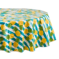 Pineapple Vinyl Tablecloth 70" Round
