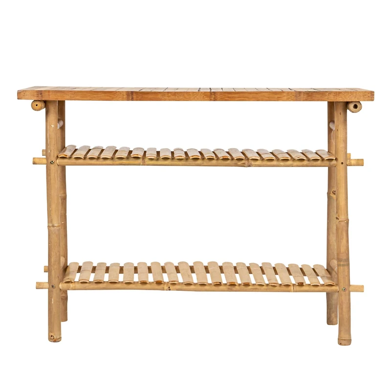 Hello Honey® Natural Tall Bamboo Accent Table with 2 Shelves