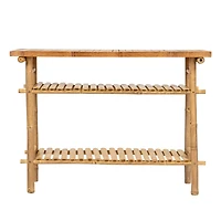 Hello Honey® Natural Tall Bamboo Accent Table with 2 Shelves