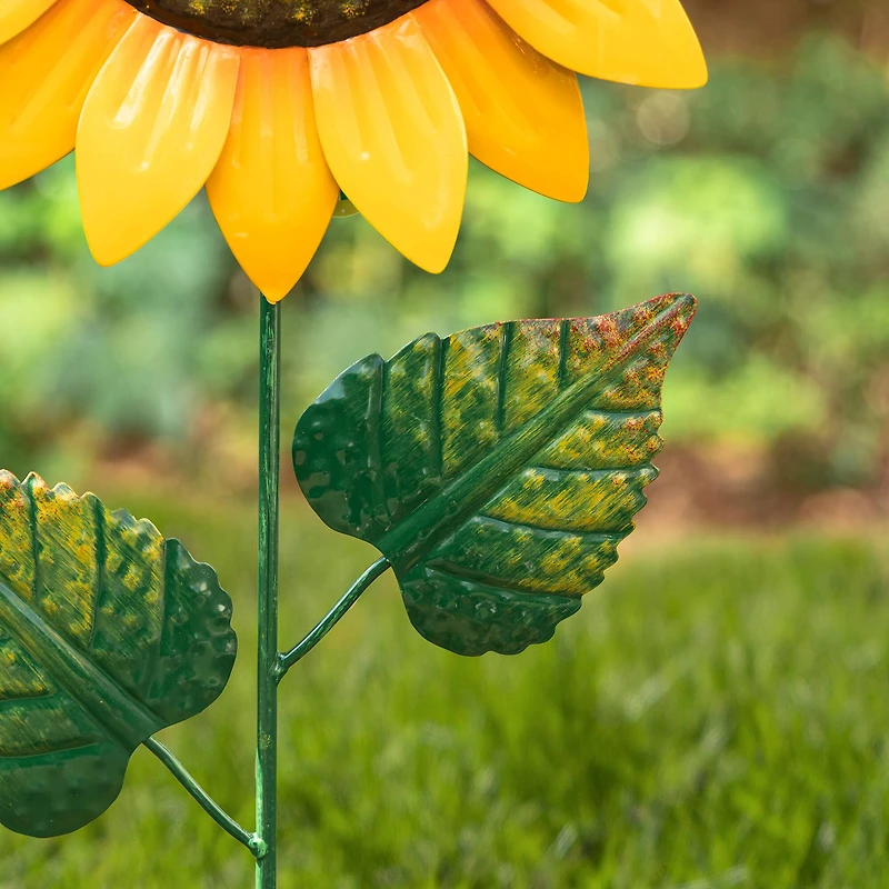 Glitzhome® 36" Welcome to the Garden Sunflower Yard Stake