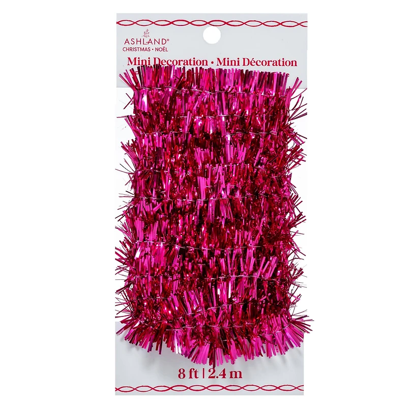 8ft. Mini Pink Tinsel Garland by Ashland®