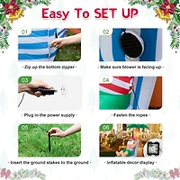 Glitzhome® 6ft. LED Lighted Santa Under Coconut Tree Inflatable Décor