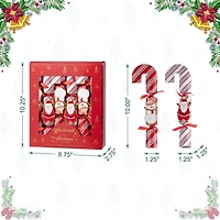 Glitzhome® 12PK 1.25"D x 10"H Candy Cane Christmas Party Crackers with Gift Contents