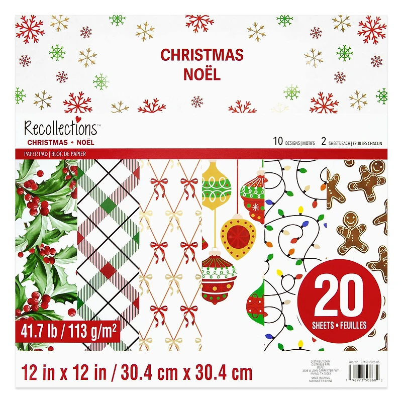 12" x 12" Christmas Vellum Paper Pad by Recollections™