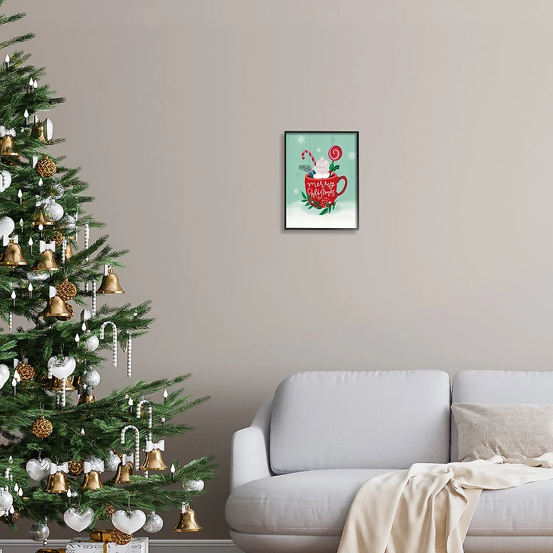 Stupell Industries Merry Christmas Warm Cocoa Framed Giclee Art