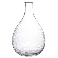 Hello Honey® 3.5qt. Clear Hand-Blown Etched Round Reclaimed Glass Pitcher