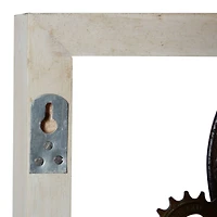 49" White Metal & Wood Rustic Wall Décor