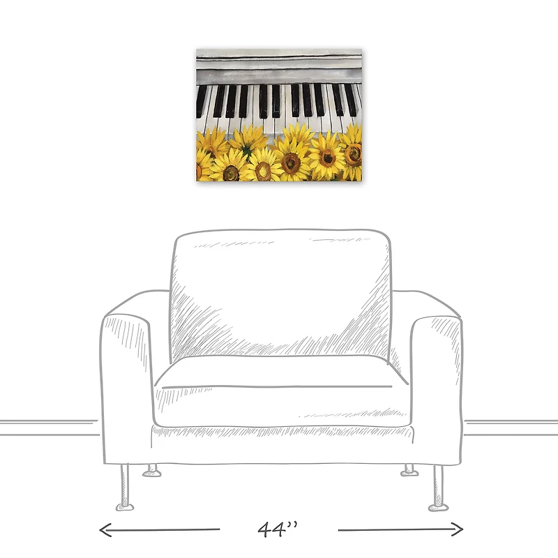 Music & Sunflowers Canvas Wall Art
