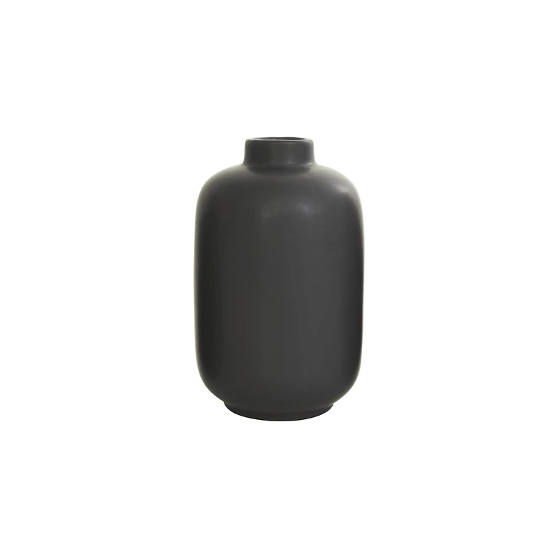 8" Black Minimalistic Ceramic Cylinder Vase