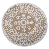 DII® Round Taupe Floral Outdoor Rug, 5ft.