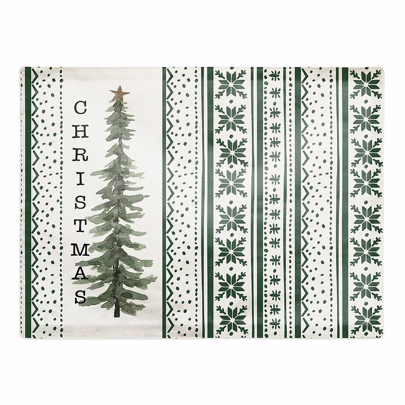 Christmas Tree Green Patterns Poly Twill Placemat