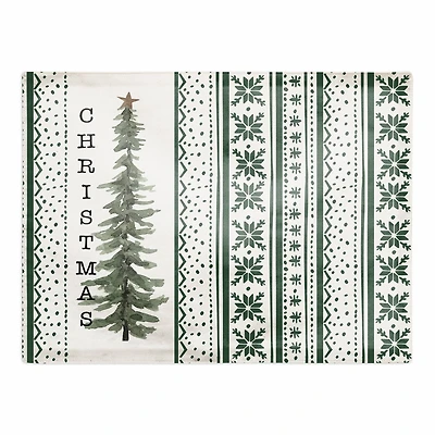 Christmas Tree Green Patterns Poly Twill Placemat