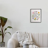 Stupell Industries Faith Love Family Quote Traditional Floral Wreath in Frame Wall Art