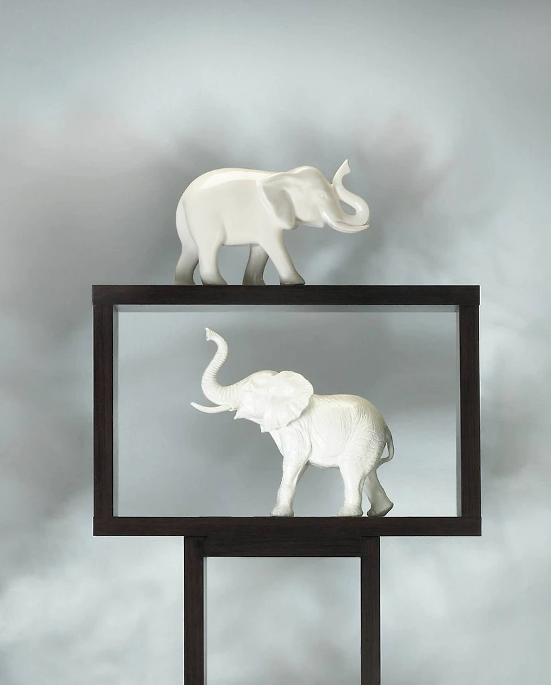 5" Sleek White Ceramic Elephant