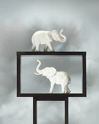 5" Sleek White Ceramic Elephant