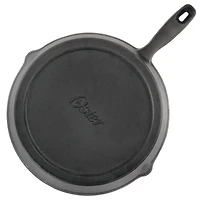 Oster Castaway 10" Round Cast Iron Frying Pan with Pouring Spouts