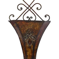 Brown Metal Traditional Planter Set